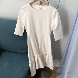 Cream white ruffle dress from Gap